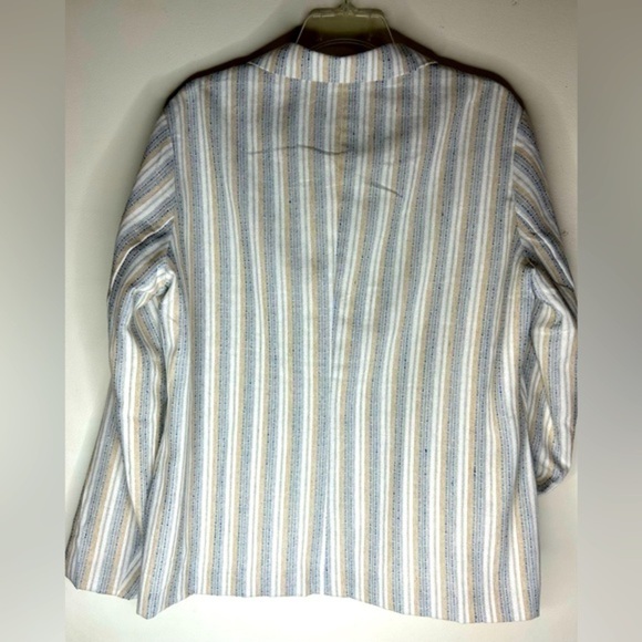 WhiteRoom + Cactus Linen Blend Striped Blazer‎ Size Large - Picture 8 of 14
